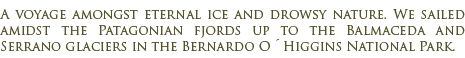 Navigation to the Blamaceda and Serrano Glaciers
