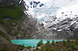 Hiking towards the Huemul Glacier