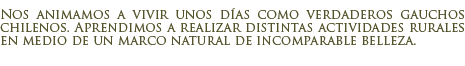 Turismo rural en el fundo Mavidahue