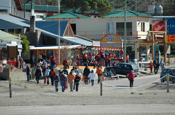 Calle de operadores y comercio - Puerto Pirmides