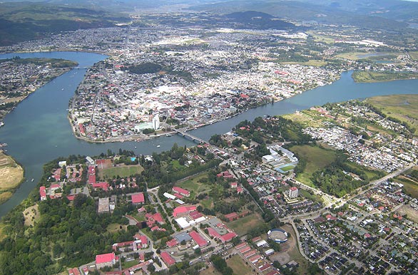 Vista area de la ciudad - Valdivia