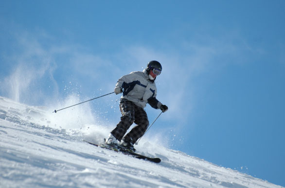Skier in the ridge, Mount Bayo - Villa La Angostura