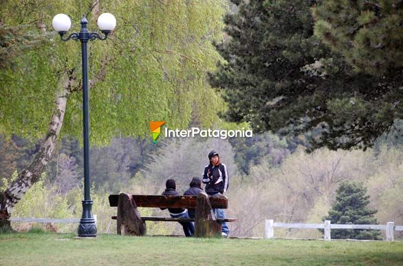 Enjoying the square in Palena - Alto Palena