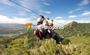 Zip-lining on Chapelco