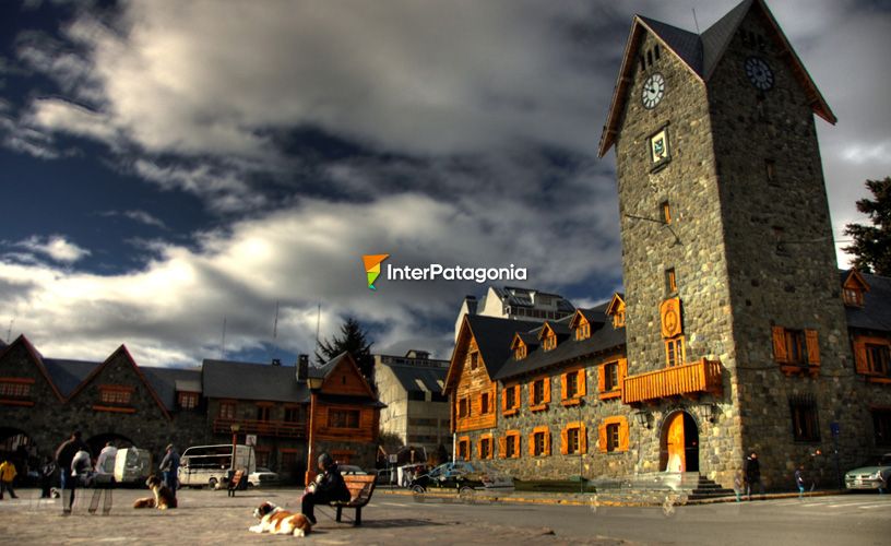 The imposing buildings made of greenish stones