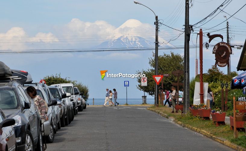 Volcanoes in the background