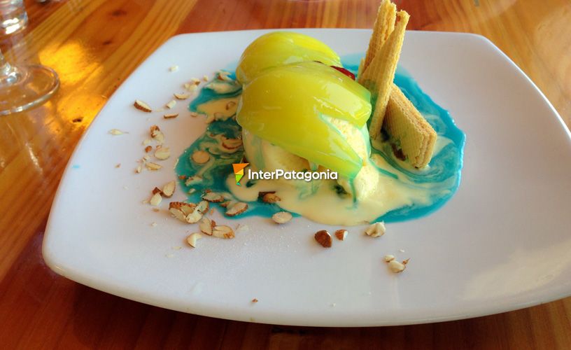 Papaya con helado