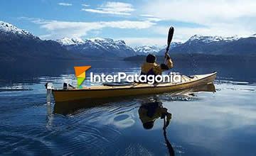 Kayak sailing in winter