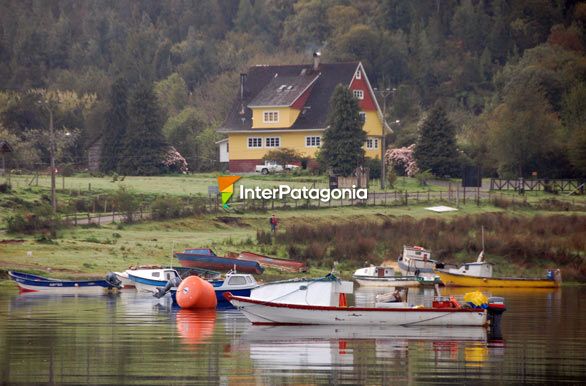 In the background, Ludwig House - Puyuhuapi